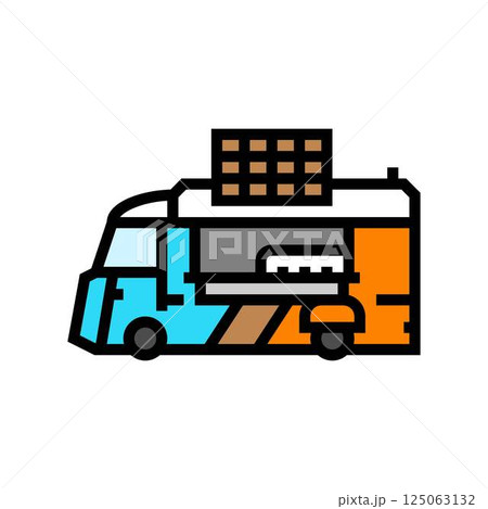 waffle food truck color icon vector illustration 125063132