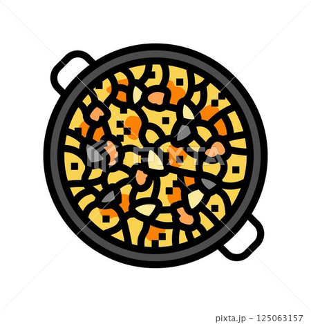 paella fish color icon vector illustration paella fish color icon vector illustration 125063157