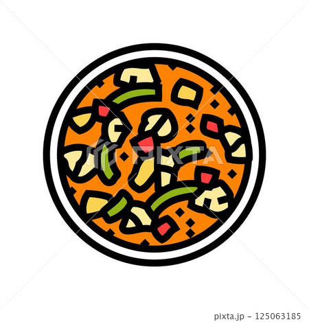stew fish color icon vector illustration 125063185