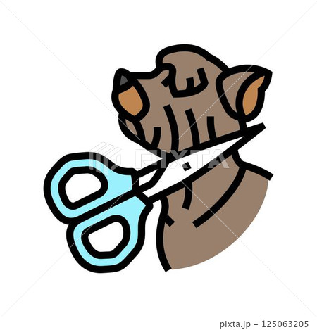 grooming dog color icon vector illustration 125063205