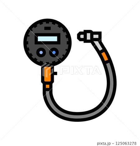 tire pressure gauge accessory color icon vector illustration 125063278
