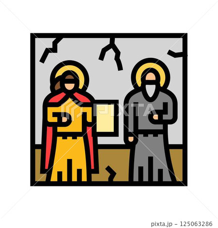 fresco byzantine color icon vector illustration fresco byzantine color icon vector illustration 125063286