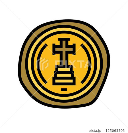 gold coin byzantine color icon vector illustration gold coin byzantine color icon vector illustration 125063303