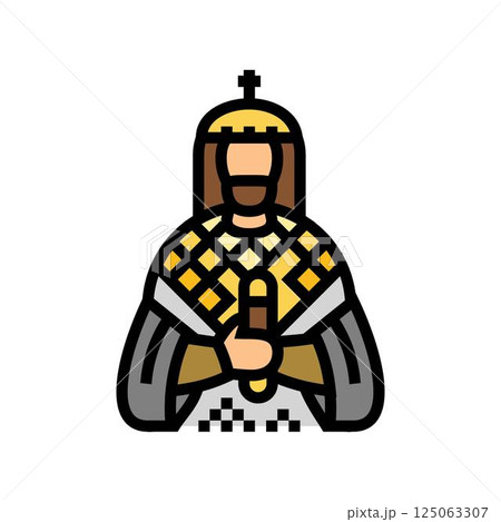 emperor byzantine color icon vector illustration 125063307