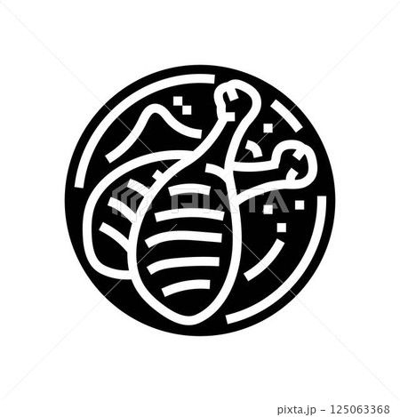 leg chicken dish glyph icon vector illustration 125063368