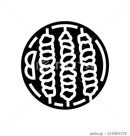 satay chicken food glyph icon vector illustration 125063379
