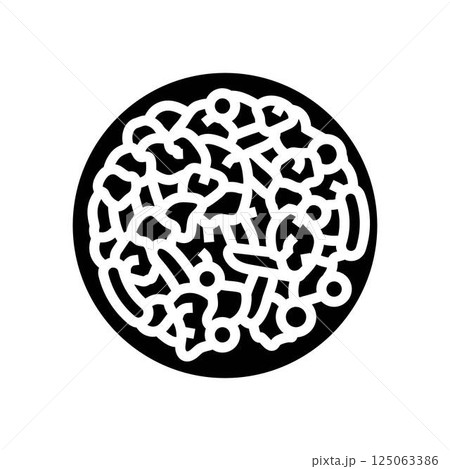 stir fry chicken food glyph icon vector illustration 125063386