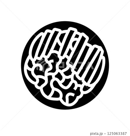 alfredo chicken food glyph icon vector illustration 125063387