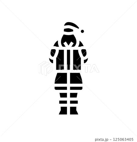santa claus holding a gift glyph icon vector illustration 125063405
