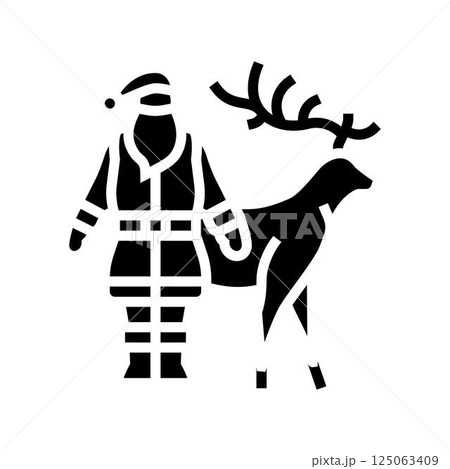 santa claus reindeer glyph icon vector illustration 125063409
