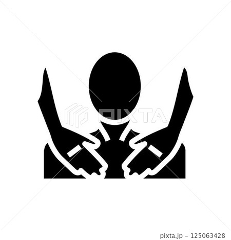 chest massage therapy glyph icon vector illustration 125063428