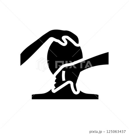 neck massage therapy glyph icon vector illustration neck massage therapy glyph icon vector illustration 125063437