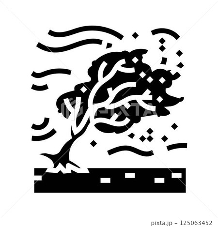 strong winds hurricane disaster glyph icon vector illustration strong winds hurricane disaster glyph icon vector illustration 125063452