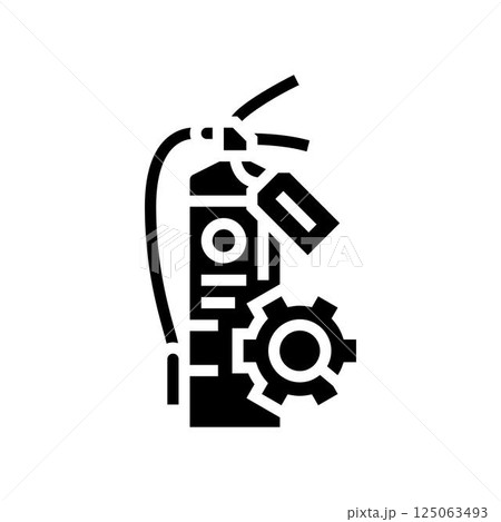 fire extinguisher check home maintenance glyph icon vector illustration fire extinguisher check home maintenance glyph icon vector illustration 125063493