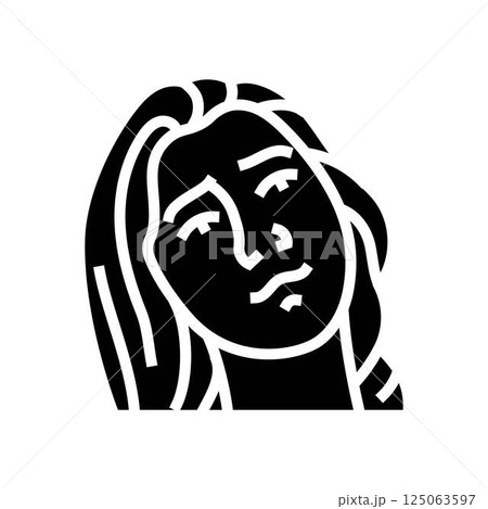 hesitation woman expression glyph icon vector illustration 125063597