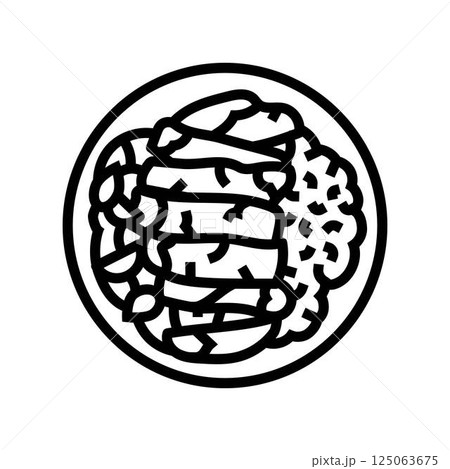 teriyaki chicken dish line icon vector illustration 125063675