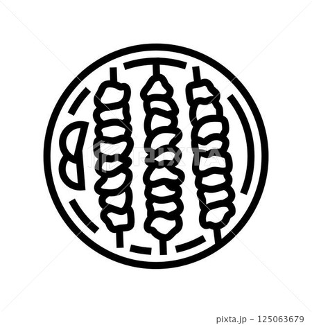 satay chicken food line icon vector illustration 125063679