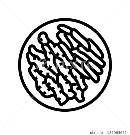 fajitas chicken food line icon vector illustration 125063685