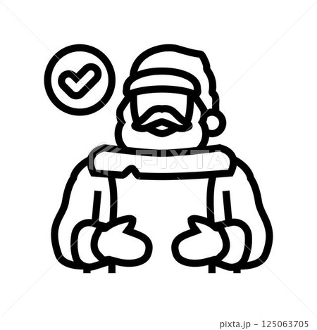 santa claus checking his list line icon vector illustration 125063705