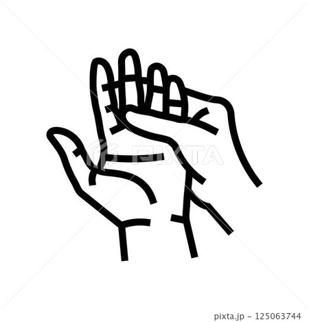 fingers massage therapy line icon vector illustration fingers massage therapy line icon vector illustration 125063744