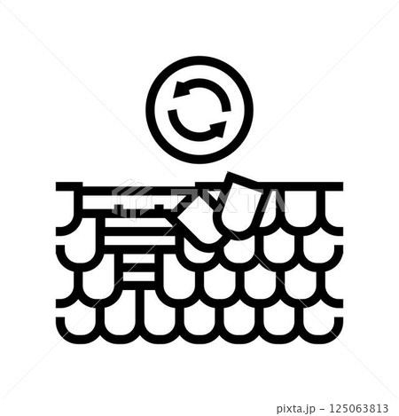 roof shingle replacement home maintenance line icon vector illustration roof shingle replacement home maintenance line icon vector illustration 125063813