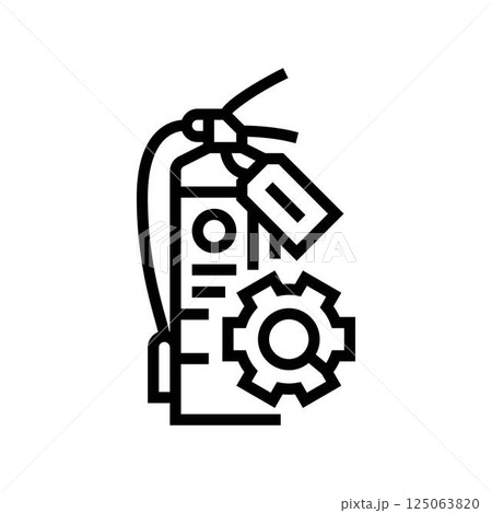 fire extinguisher check home maintenance line icon vector illustration 125063820