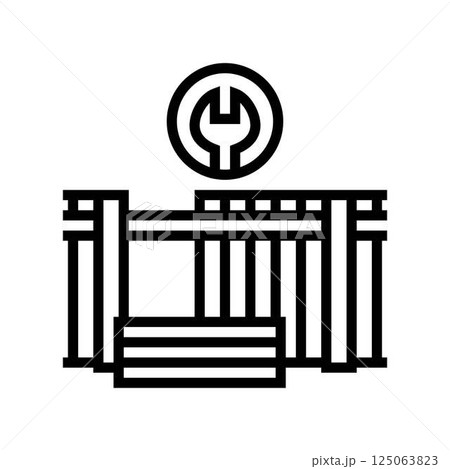 fence repair home maintenance line icon vector illustration fence repair home maintenance line icon vector illustration 125063823