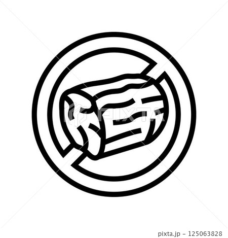 raw meat warning food safety line icon vector illustration 125063828