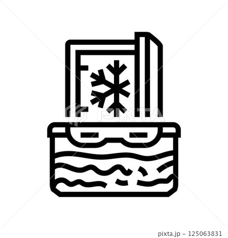 freezing food safety line icon vector illustration 125063831