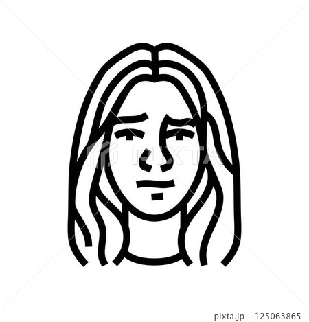 disapproval woman expression line icon vector illustration 125063865