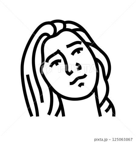 hesitation woman expression line icon vector illustration 125063867