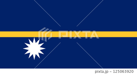Official state Flag of the Nauru. Flag of the Republic of Nauru. Oceania. Vector illustration 125063920