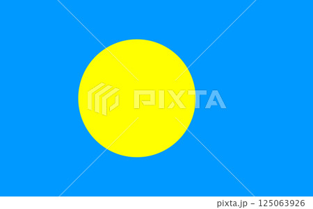 Official state Flag of the Palau. Flag of the Republic of Palau. Oceania. Vector illustration Official state Flag of the Palau. Flag of the Republic of Palau. Oceania. Vector illustration 125063926
