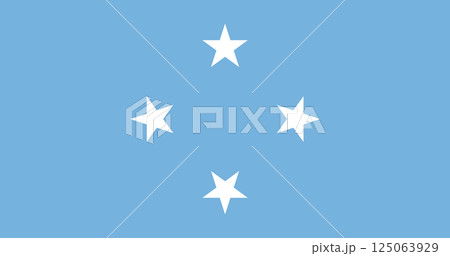 Official state Flag of the Micronesia. Civil flag of the Federated States of Micronesia. Oceania. Vector illustration 125063929
