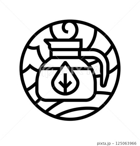herbal tea ayurveda line icon vector illustration herbal tea ayurveda line icon vector illustration 125063966