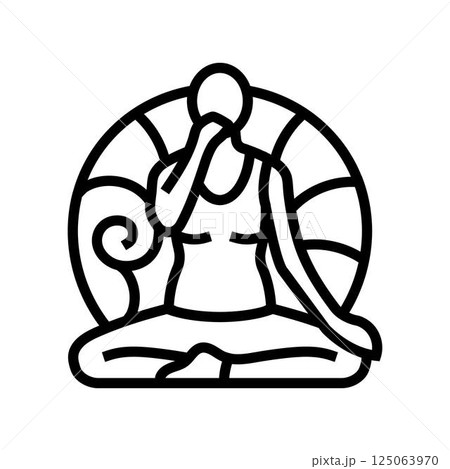 pranayama ayurveda line icon vector illustration pranayama ayurveda line icon vector illustration 125063970