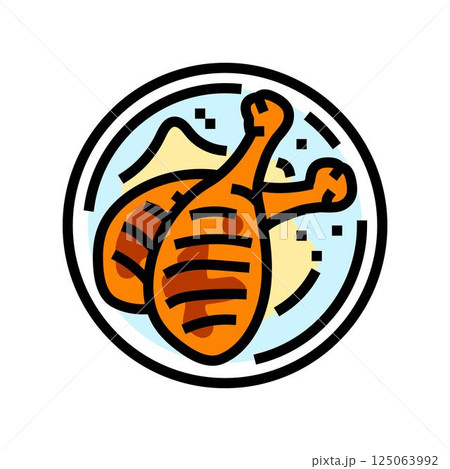 leg chicken dish color icon vector illustration 125063992