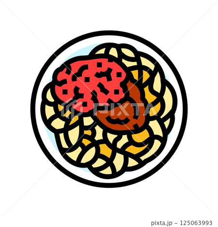 parmesan chicken dish color icon vector illustration 125063993