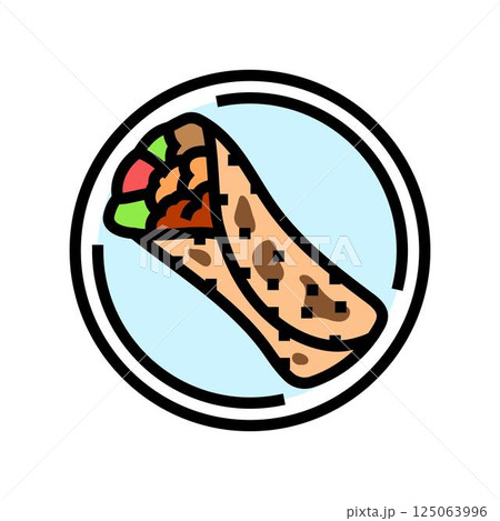 shawarma chicken dish color icon vector illustration shawarma chicken dish color icon vector illustration 125063996