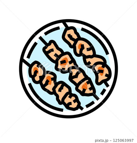 souvlaki chicken dish color icon vector illustration 125063997
