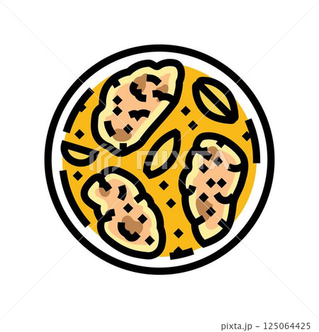 piccata chicken dish color icon vector illustration 125064425
