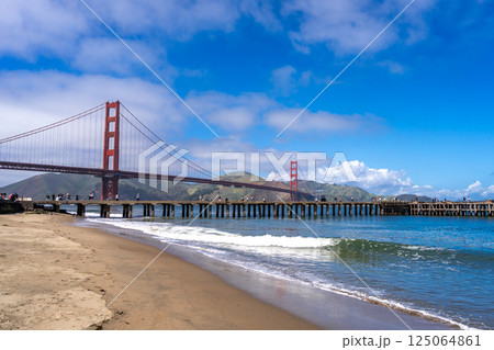 Golden Gate Bridge view from the Beach, San Francisco, USA Golden Gate Bridge view from the Beach, San Francisco, USA 125064861