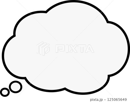 もこもこしたかわいいシンプルなグレーの吹き出し 125065649