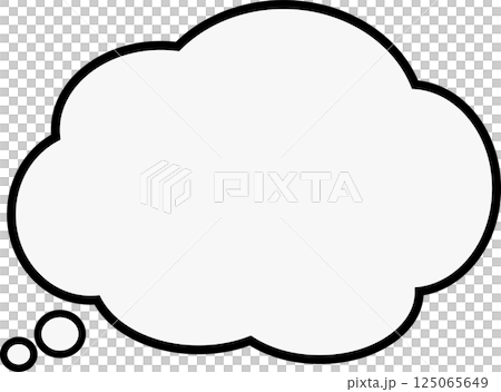 A cute, fluffy, simple, grey speech bubble 125065649