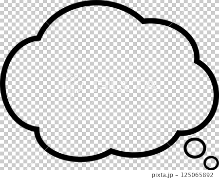 Cute speech bubble material. Thick lines 125065892