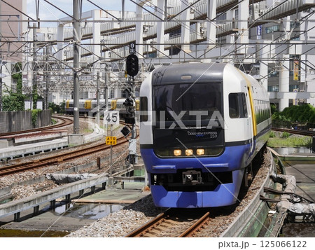 千葉駅に進入する255系特急電車 125066122