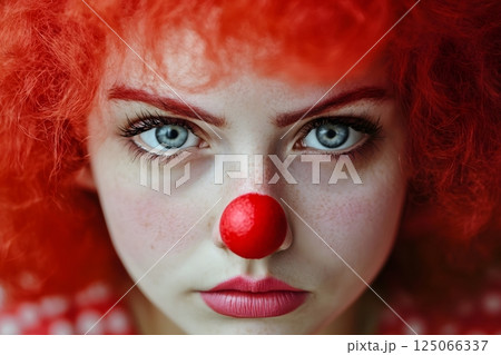 Portrait of a girl as a clown, theater, fool's day 125066337