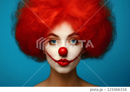 Portrait of a girl as a clown, theater, fool's day 125066338