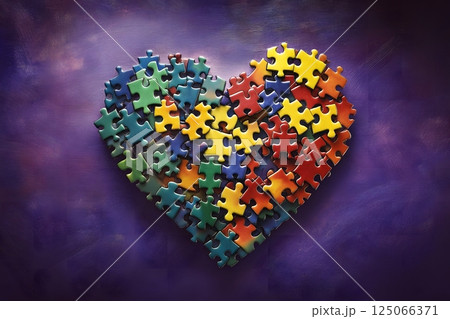 World Autism Awareness Day, blue heart World Autism Awareness Day, blue heart 125066371