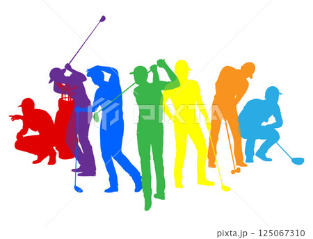Golfers Golfing Silhouette Golf People Silhouettes 125067310